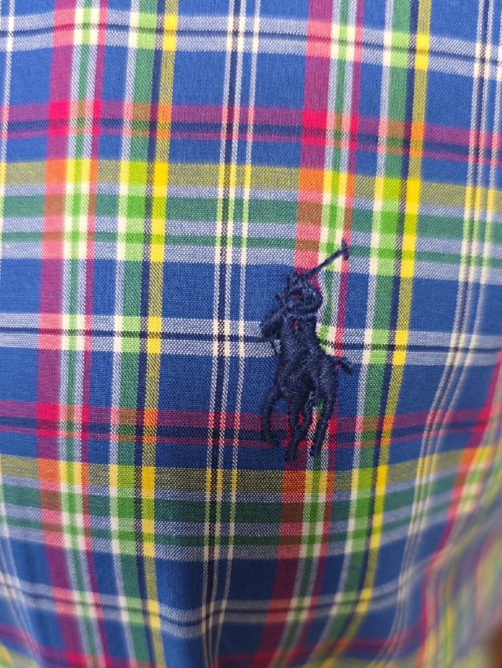 Ralph Lauren Multicolor Plaid Button-Down Shirt (Blue, Green, Yellow, Pink) - M - Picture 8 of 9